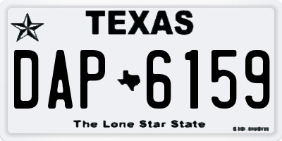 TX license plate DAP6159
