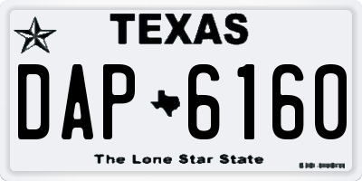 TX license plate DAP6160