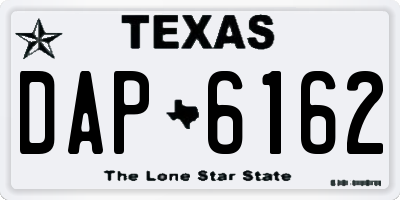TX license plate DAP6162