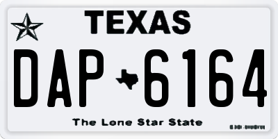 TX license plate DAP6164