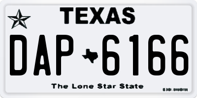 TX license plate DAP6166