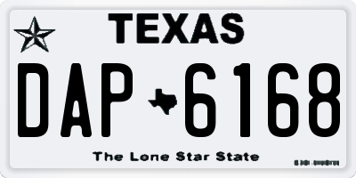 TX license plate DAP6168