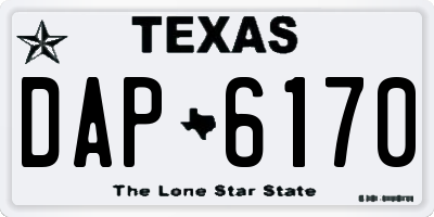 TX license plate DAP6170