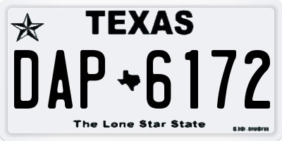 TX license plate DAP6172
