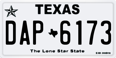 TX license plate DAP6173