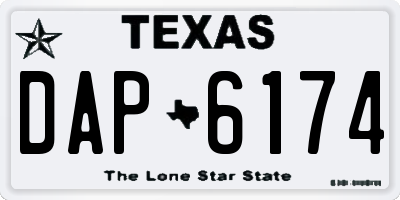 TX license plate DAP6174
