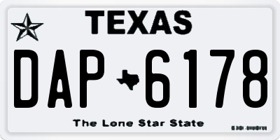 TX license plate DAP6178