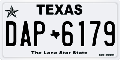 TX license plate DAP6179