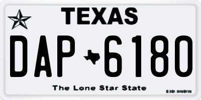 TX license plate DAP6180