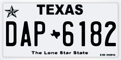 TX license plate DAP6182