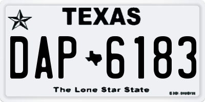 TX license plate DAP6183