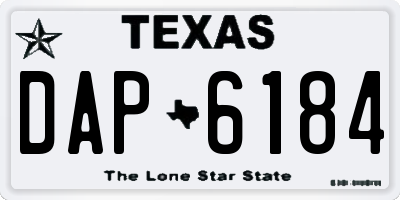 TX license plate DAP6184