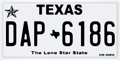 TX license plate DAP6186