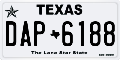 TX license plate DAP6188