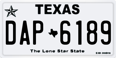 TX license plate DAP6189