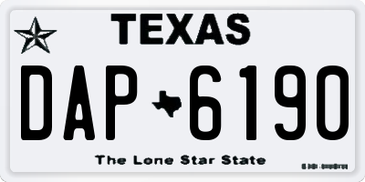 TX license plate DAP6190