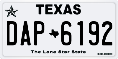 TX license plate DAP6192