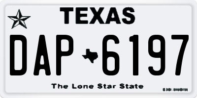 TX license plate DAP6197