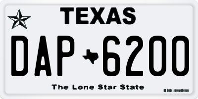 TX license plate DAP6200
