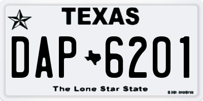 TX license plate DAP6201
