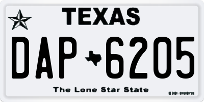 TX license plate DAP6205