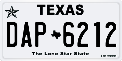 TX license plate DAP6212