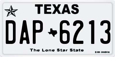 TX license plate DAP6213