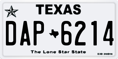 TX license plate DAP6214