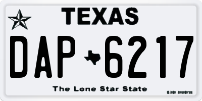 TX license plate DAP6217