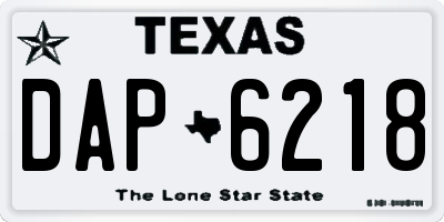 TX license plate DAP6218