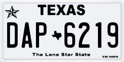 TX license plate DAP6219