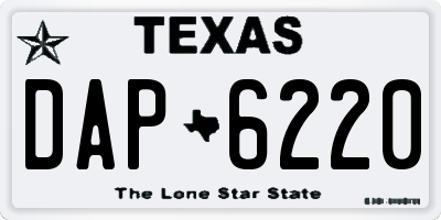 TX license plate DAP6220