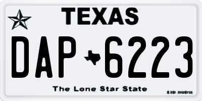 TX license plate DAP6223