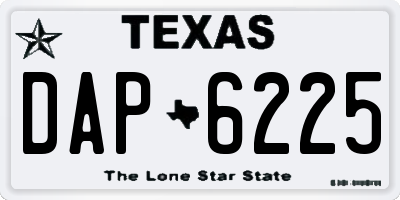 TX license plate DAP6225