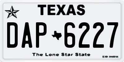 TX license plate DAP6227