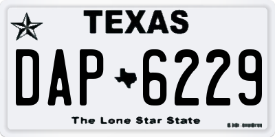 TX license plate DAP6229