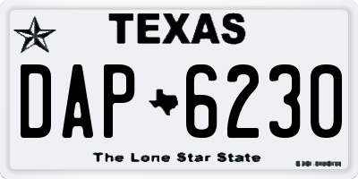 TX license plate DAP6230