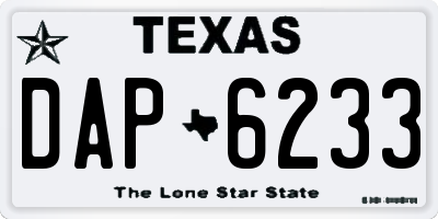 TX license plate DAP6233