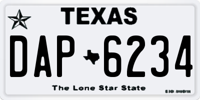 TX license plate DAP6234