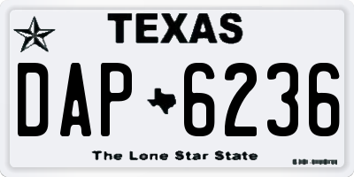 TX license plate DAP6236