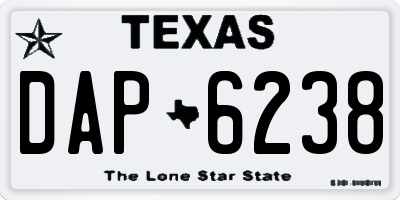 TX license plate DAP6238