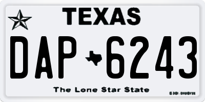 TX license plate DAP6243