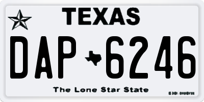 TX license plate DAP6246
