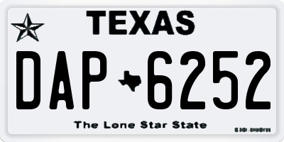 TX license plate DAP6252
