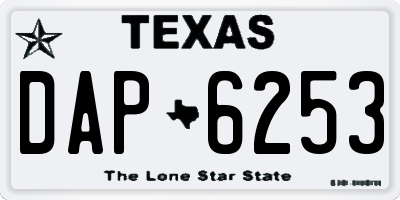 TX license plate DAP6253