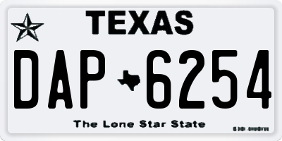 TX license plate DAP6254