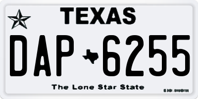 TX license plate DAP6255