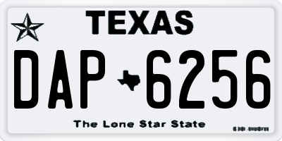 TX license plate DAP6256