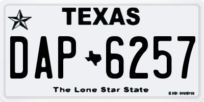 TX license plate DAP6257