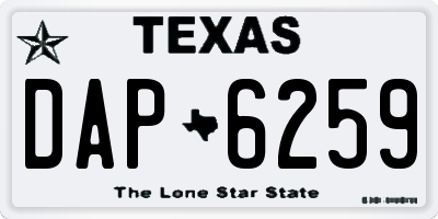 TX license plate DAP6259